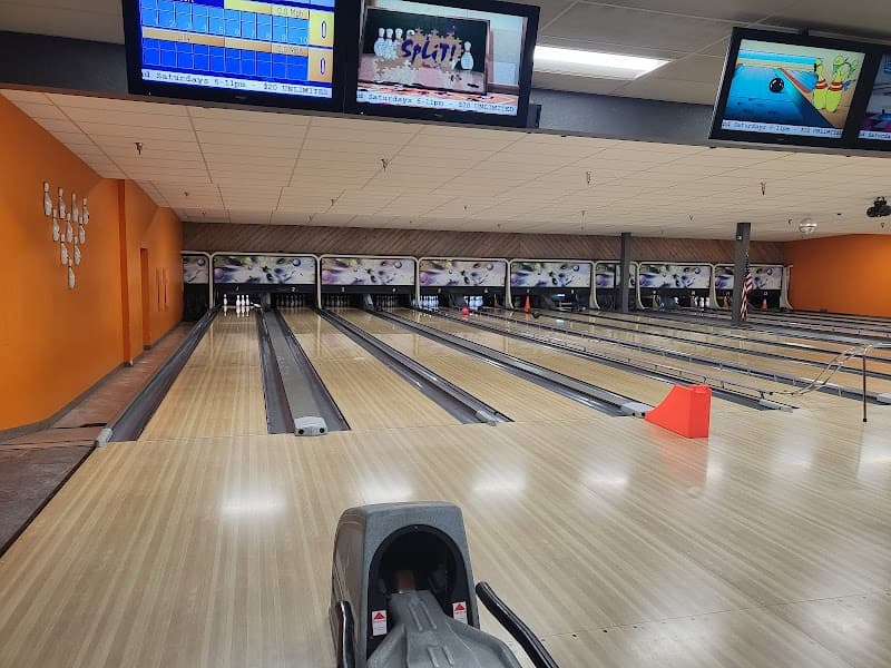Interior view of Knotty Pine Lanes Family Fun Center bowling alley