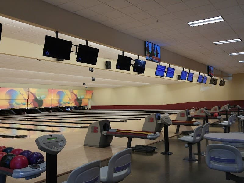 Interior view of Lakeshore Lanes bowling alley
