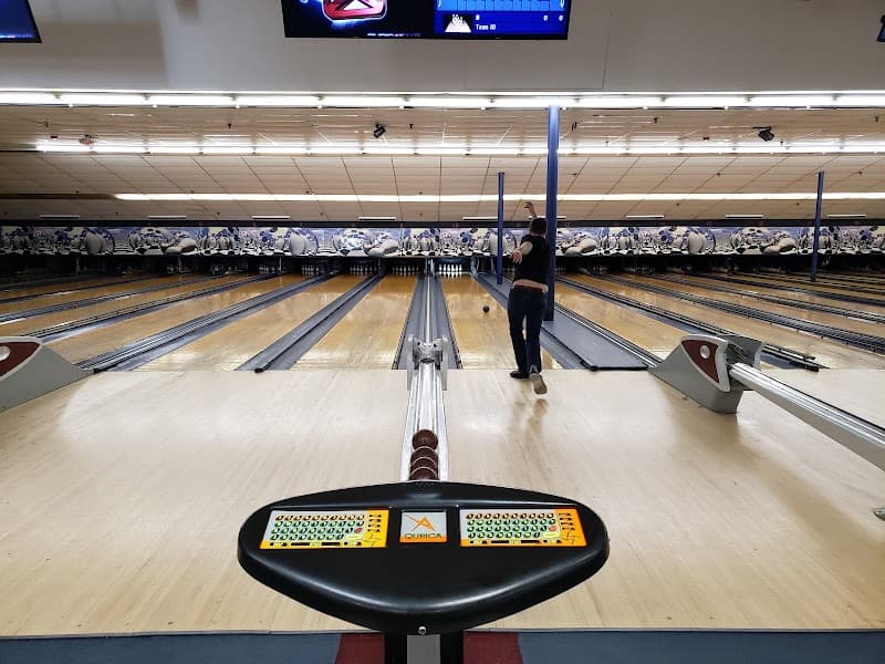 Interior view of Legion Bowl and Billiards bowling alley