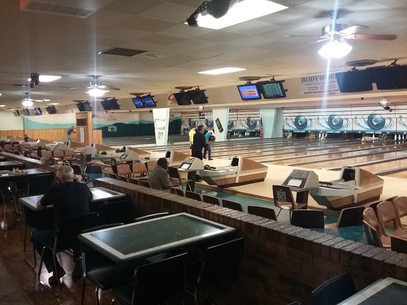 Interior view of Leisure Lanes Inc bowling alley