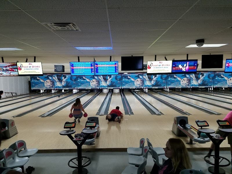 Interior view of Lex Lanes bowling alley