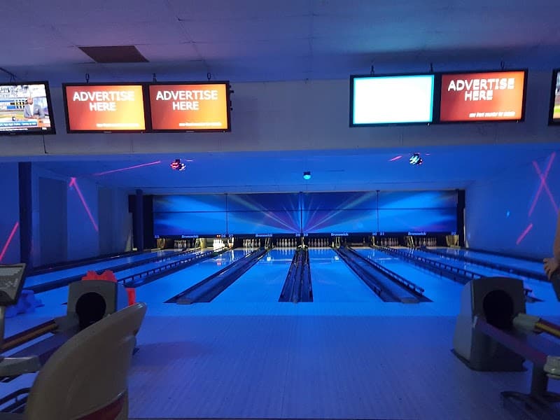 Interior view of Little Apple Lanes bowling alley