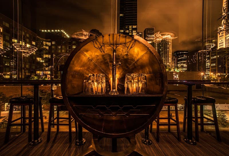 Interior view of Lucky Strike Chicago bowling alley