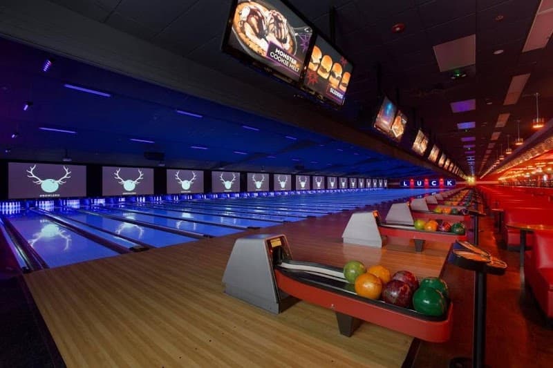 Interior view of Lucky Strike Fresno bowling alley