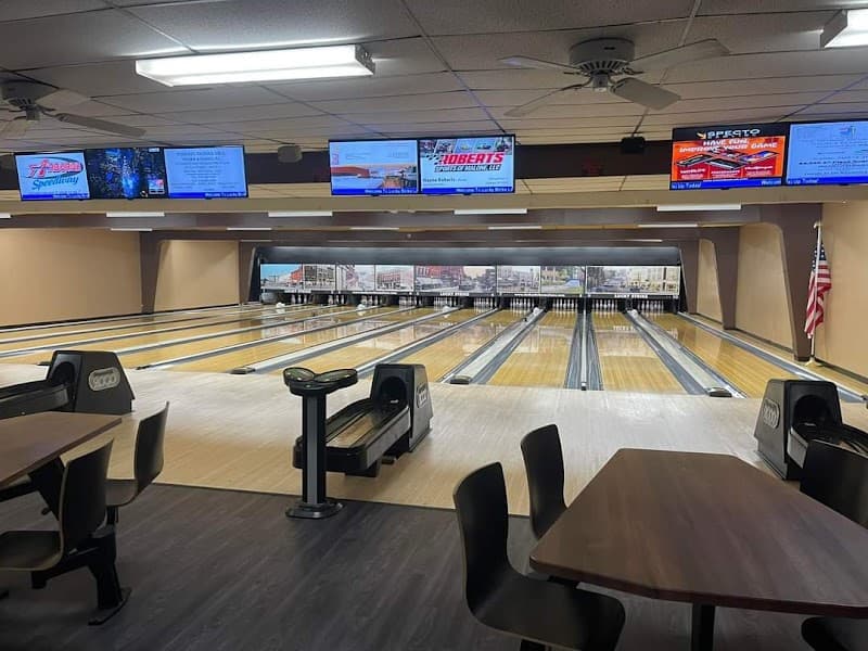 Interior view of Lucky Strike Lanes bowling alley