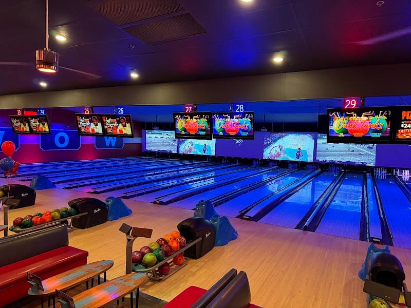 Interior view of Lucky Strike Mineola bowling alley