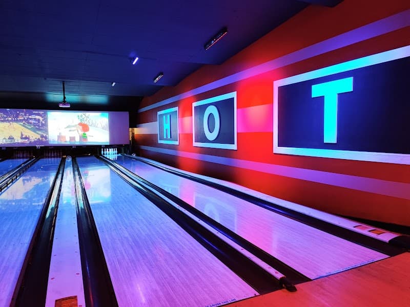 Interior view of Lucky Strike Queens bowling alley
