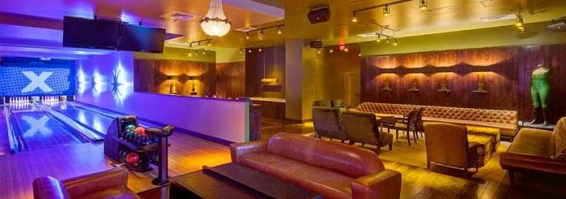 Interior view of Lucky Strike San Francisco bowling alley