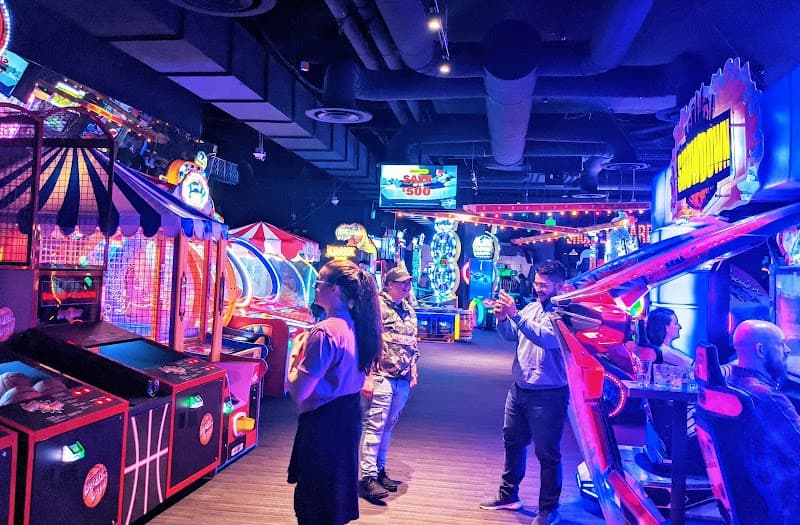 Interior view of Lucky Strike Somerville bowling alley