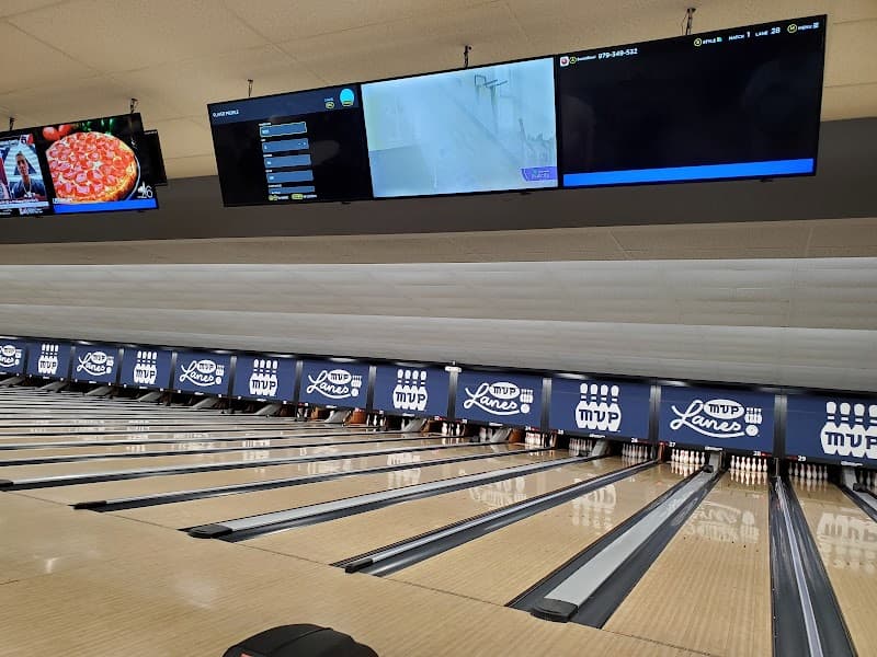 Interior view of MVP Lanes bowling alley