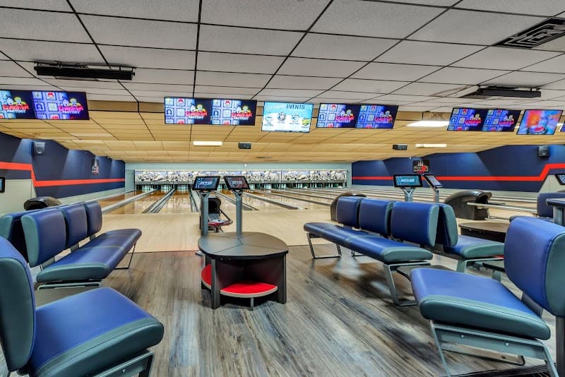 Interior view of Manor Lanes bowling alley