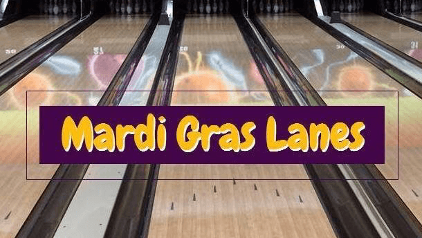 Interior view of Mardi Gras Lanes bowling alley