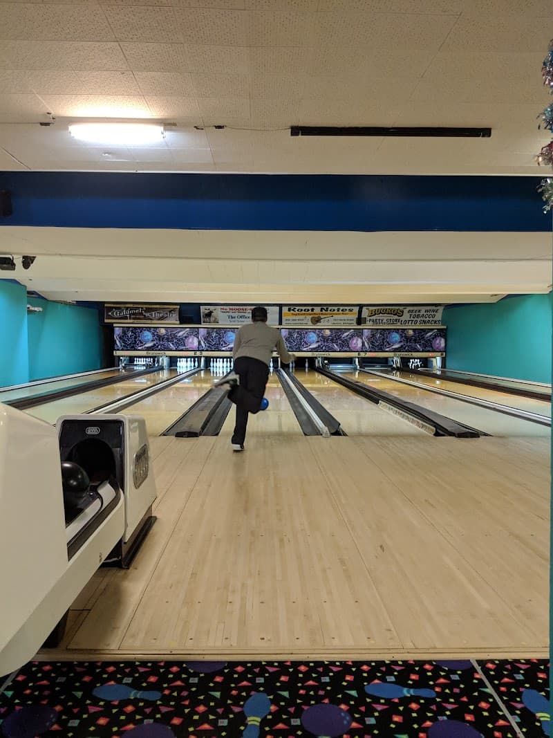 Interior view of Miller's Recreation bowling alley