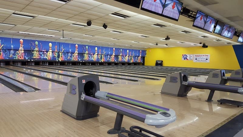 Interior view of Mission Bowl bowling alley