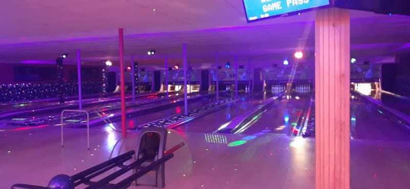 Interior view of Missisquoi Lanes bowling alley