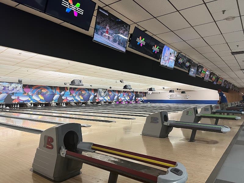 Interior view of Mockingbird Lanes bowling alley