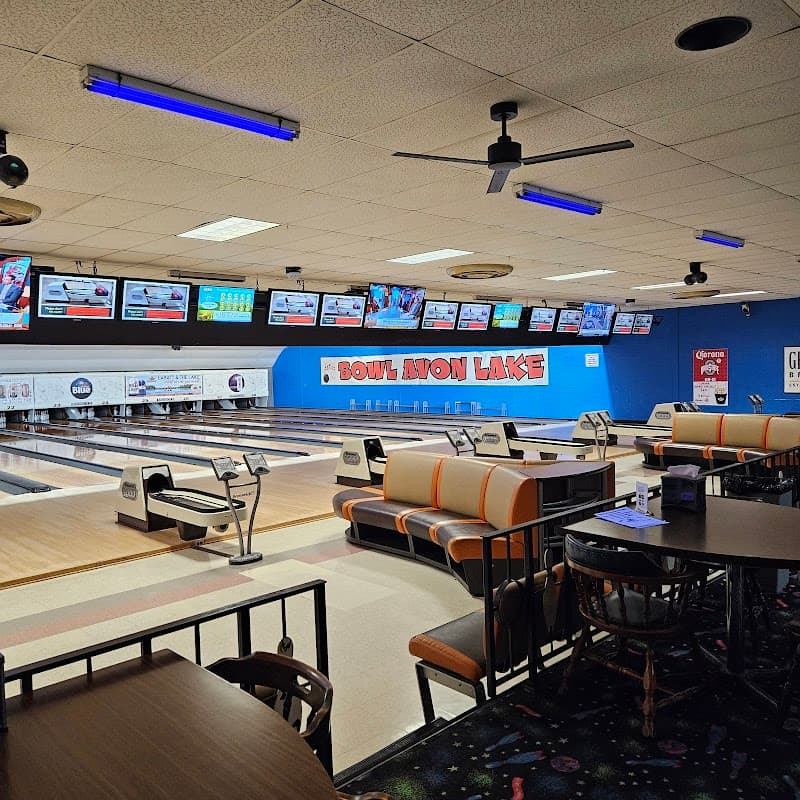Interior view of Nautical Bowling Lanes bowling alley