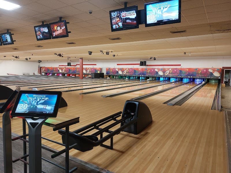 Interior view of Nellie Fox Bowl & Sport Shop bowling alley