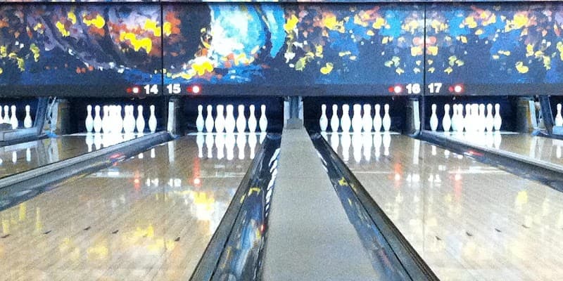 Interior view of New Hope Bowl bowling alley