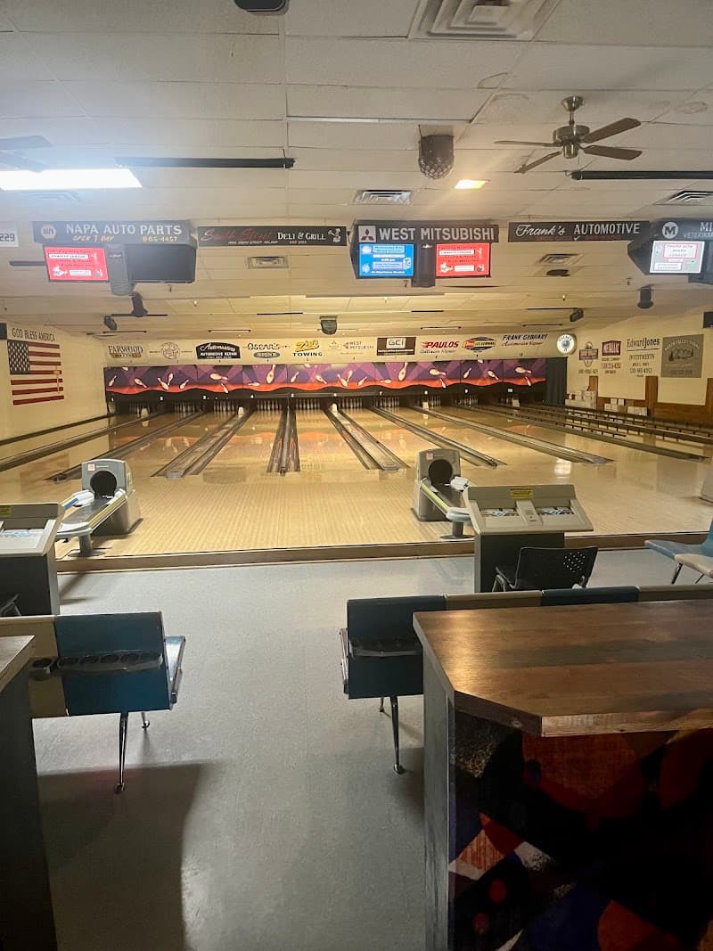 Interior view of Orland Bowl bowling alley