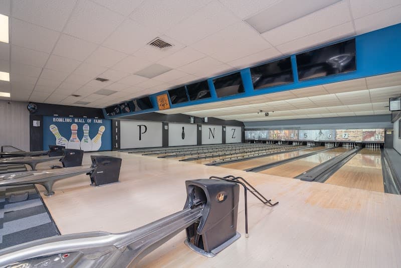 Interior view of PINZ bowling alley