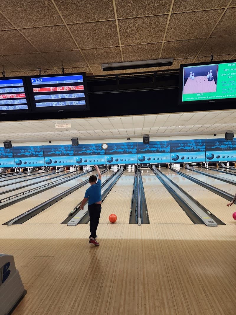 Interior view of Park Centre Lanes bowling alley
