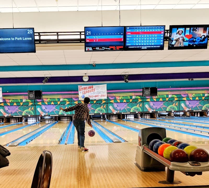 Interior view of Park Lanes Family Entertainment Center bowling alley