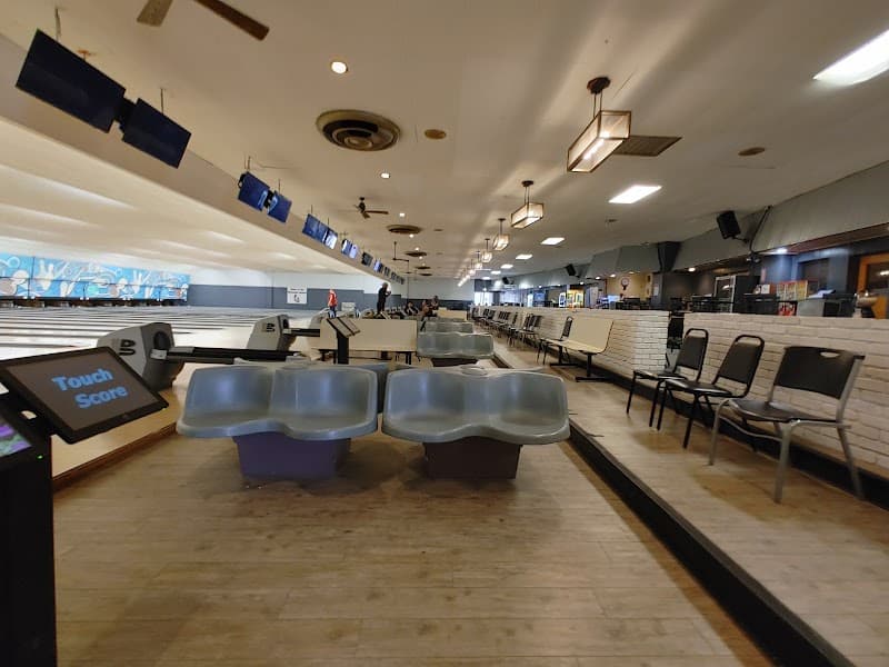 Interior view of Parkway Lanes bowling alley