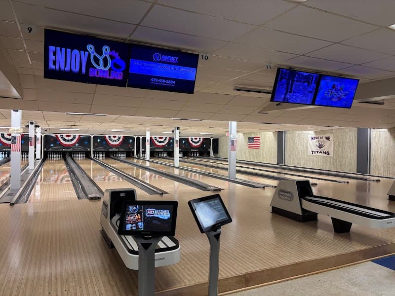 Interior view of Perry Park Lanes bowling alley