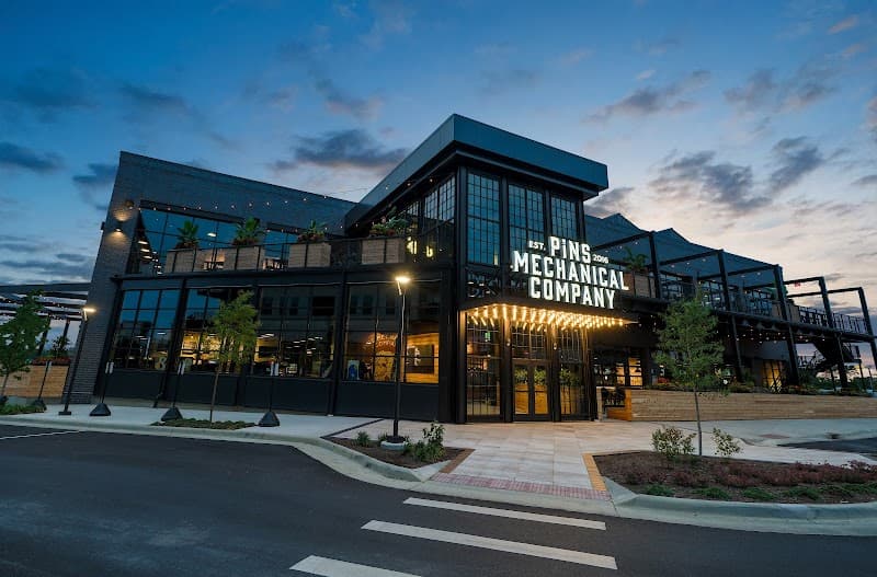 Interior view of Pins Mechanical Co. bowling alley