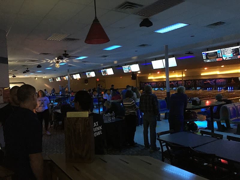 Interior view of Plaza Lanes Meadville bowling alley
