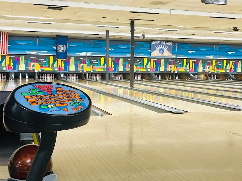 Interior view of Premier Lanes bowling alley