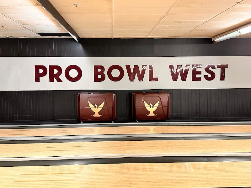 Interior view of Pro Bowl West bowling alley