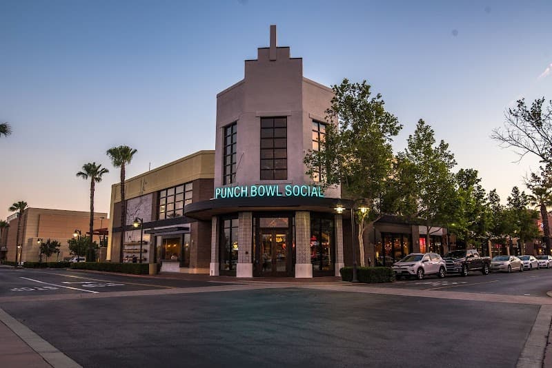 Interior view of Punch Bowl Social bowling alley