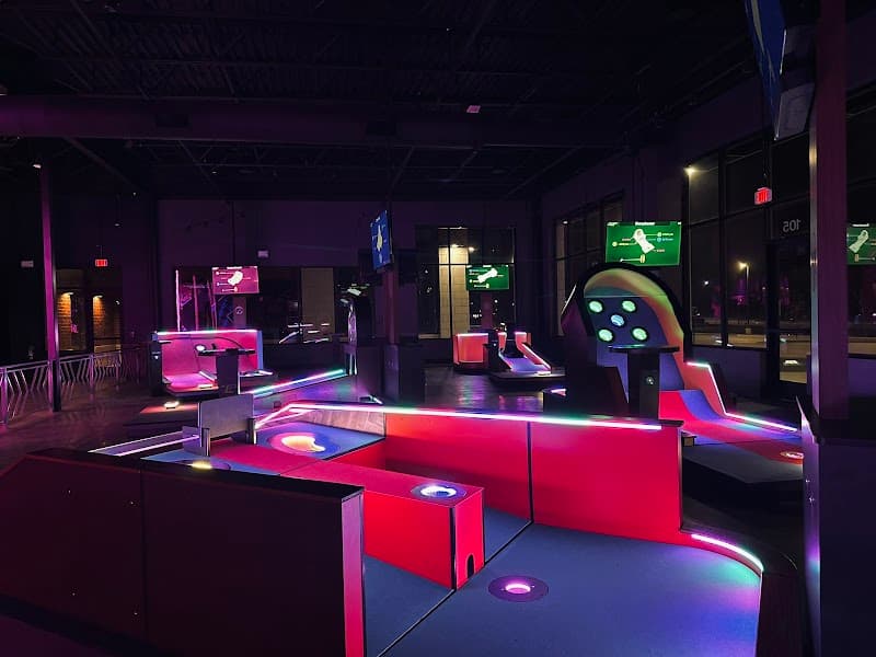 Interior view of Putts & Pins bowling alley