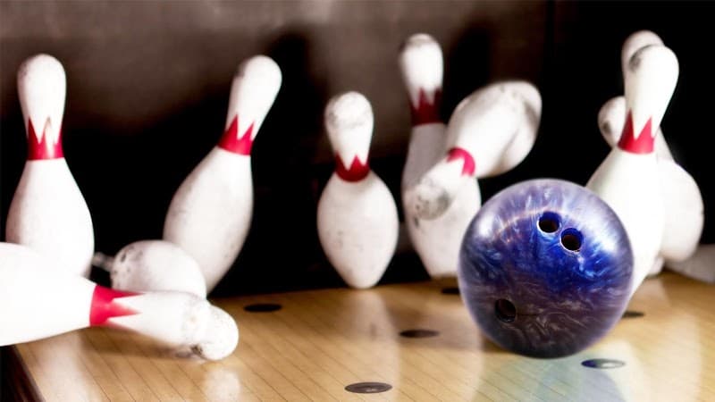 Interior view of Rainbow Lanes Family Fun Center bowling alley