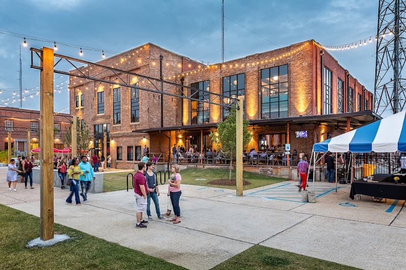 Interior view of Red Stick Social bowling alley