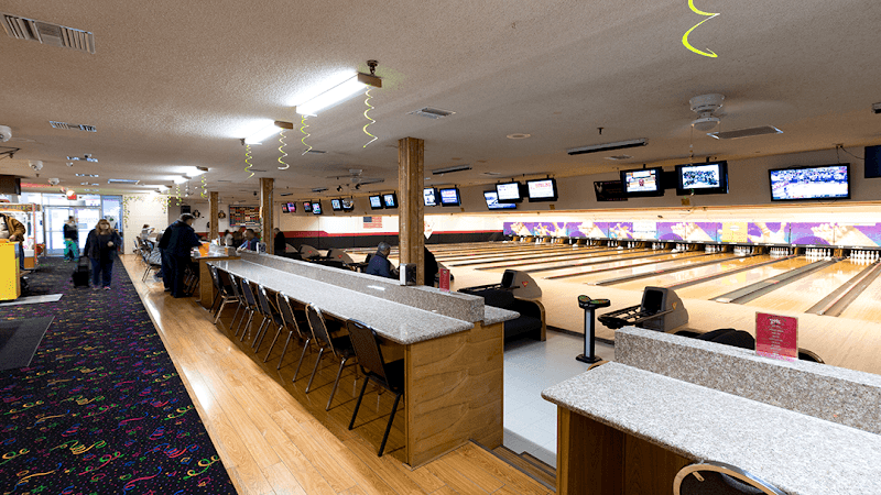 Interior view of Rim Bowling & Entertainment Center bowling alley