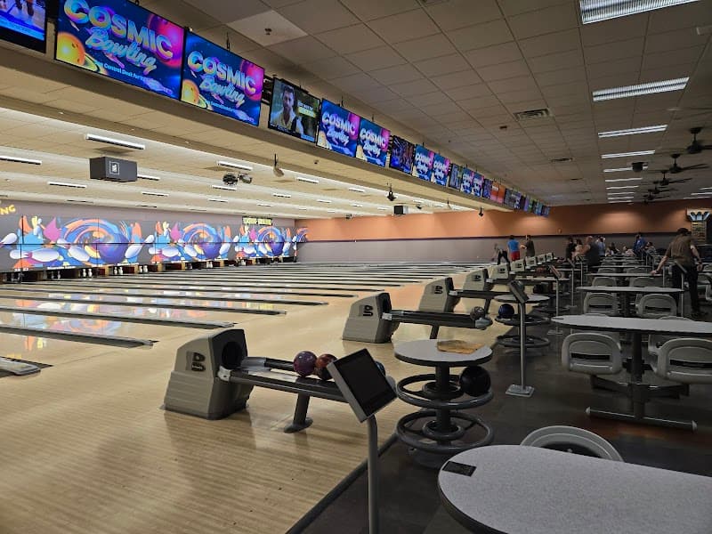Interior view of Riverside Lanes Bowling bowling alley