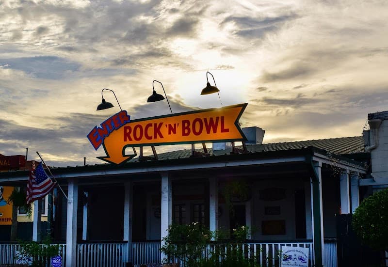 Interior view of Rock 'N' Bowl bowling alley