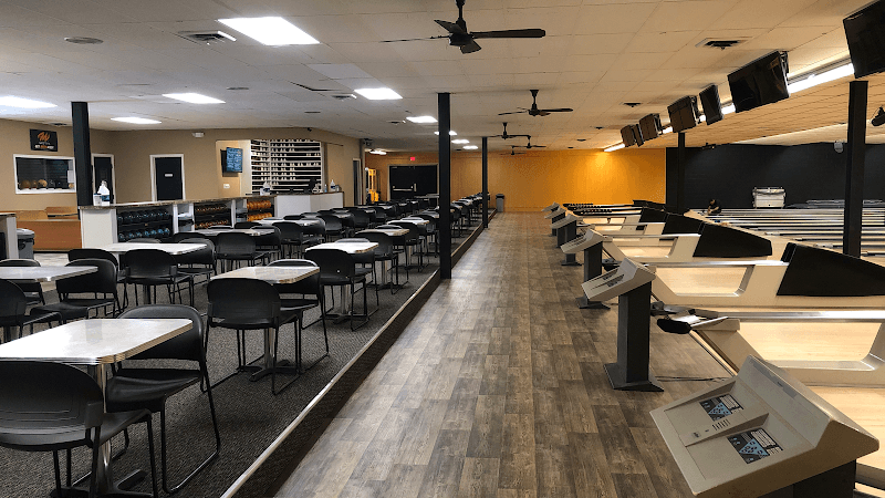 Interior view of Rockwell Lanes bowling alley