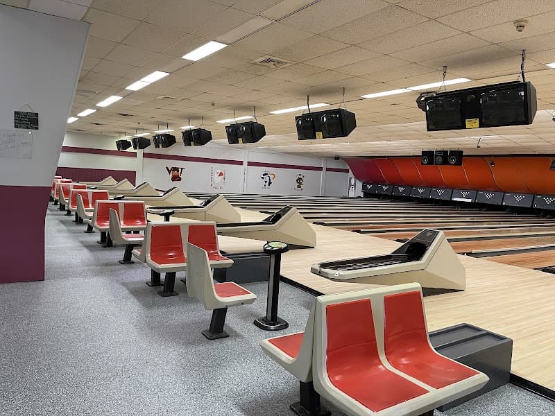Interior view of Rocky Mount Bowling Center bowling alley