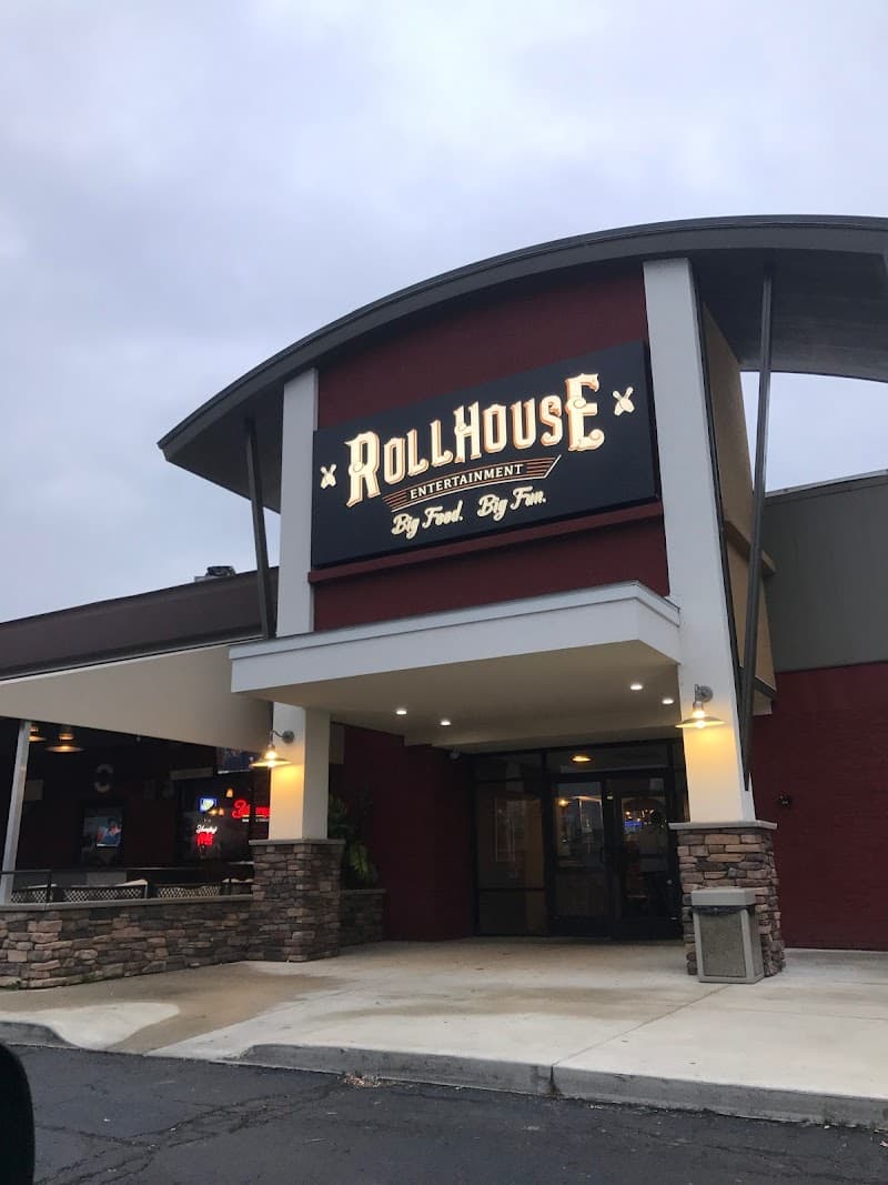 Interior view of RollHouse Mentor bowling alley