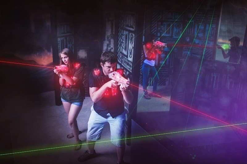 Interior view of Roseland Bowl bowling alley