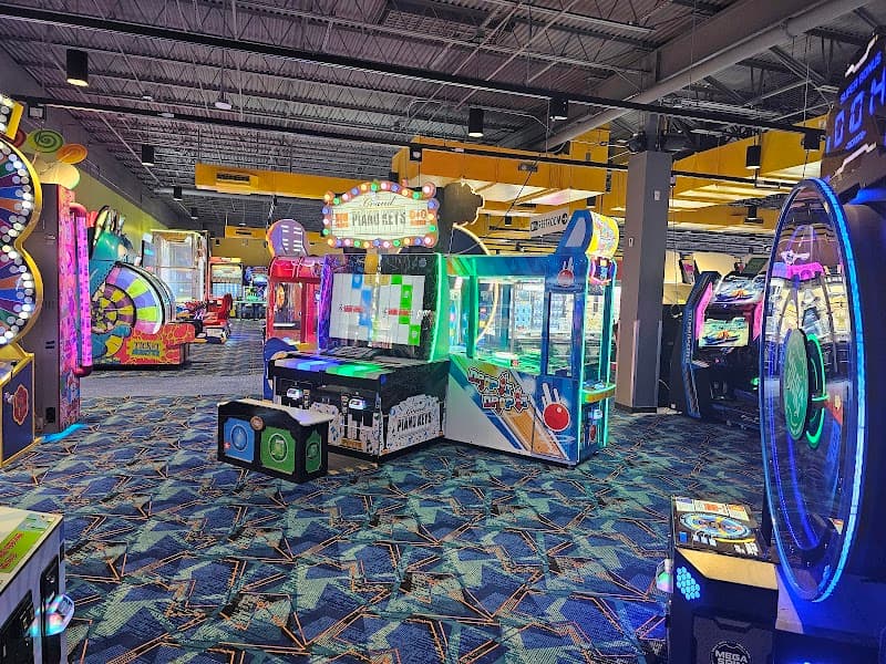Interior view of Round1 Bowling & Arcade North Star Mall bowling alley