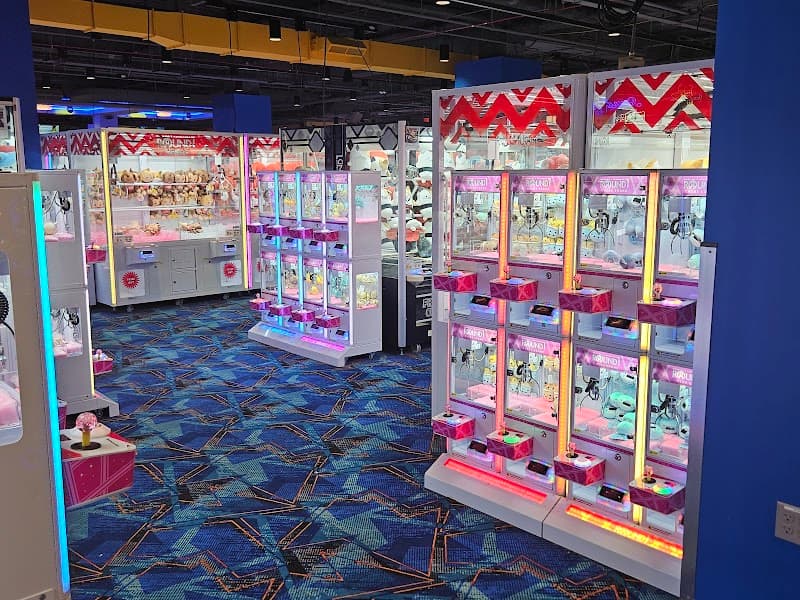 Interior view of Round1 Bowling & Arcade Stonestown Galleria bowling alley