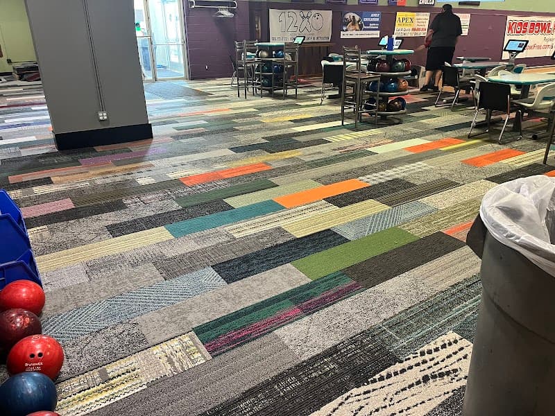 Interior view of Shelby Lanes bowling alley