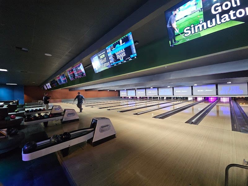Interior view of Sierra Lanes bowling alley