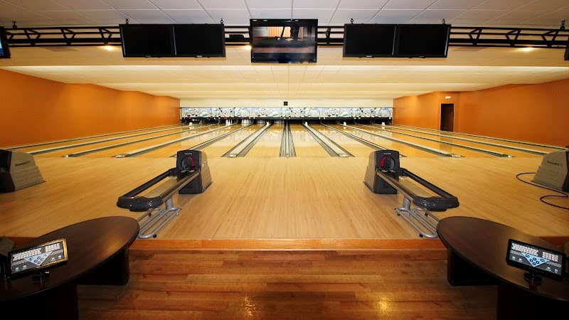 Interior view of Spare Time Bowling Center bowling alley