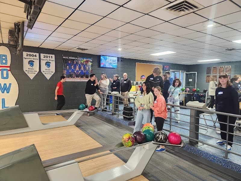 Interior view of Sparta Lanes bowling alley